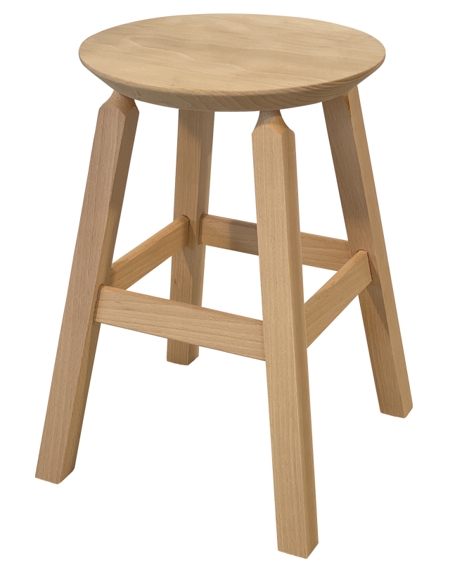 Tabouret bois - Rond - DESIGN- MAIN